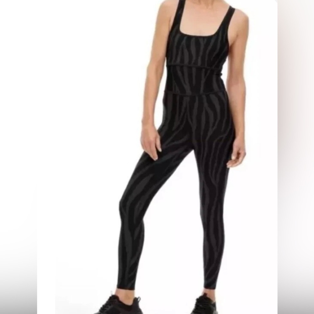 DVF X Target Diane Von Furstenberg Black Zebra Bodysuit Workout One-Piece XS
